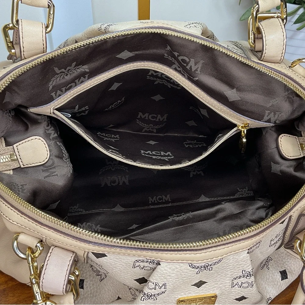 MCM Tan Monogram Satchel - Picture 12 of 16